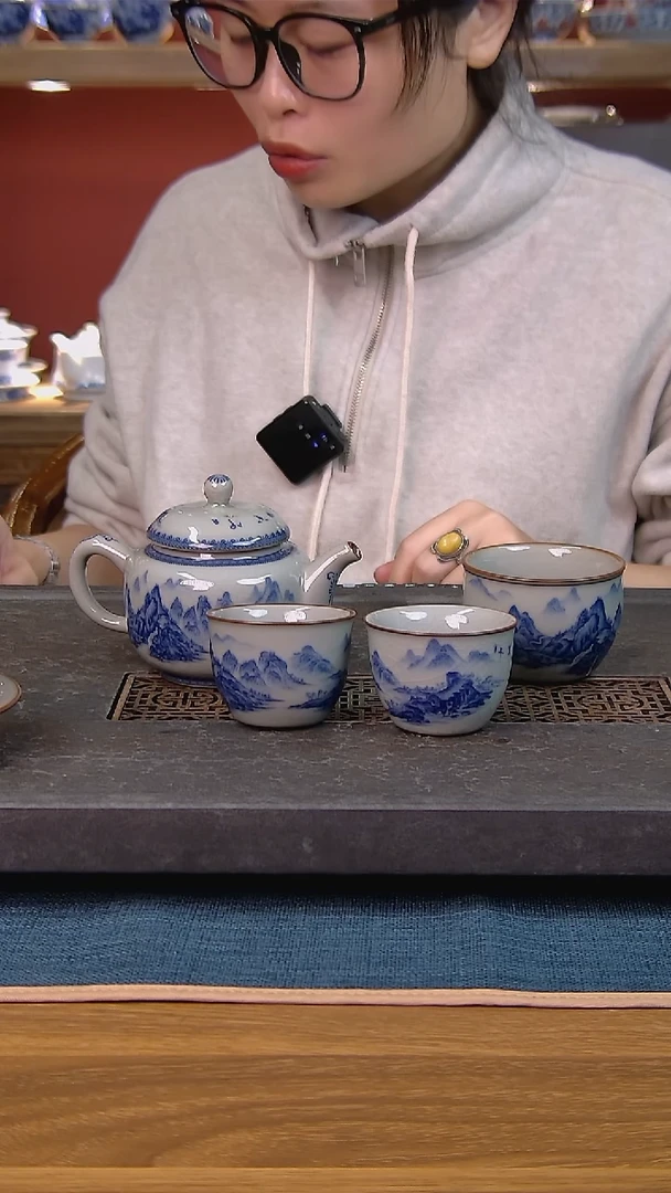 简装家用款4件套 老陶泥开片纹陶瓷茶具