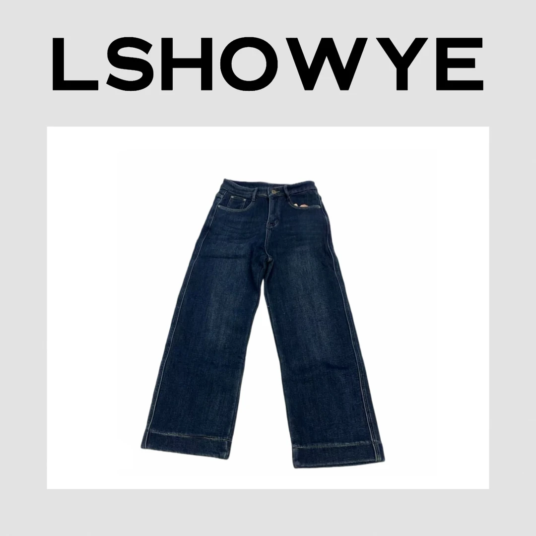 LSHOWYE｜字母爱心加绒牛仔裤f2117