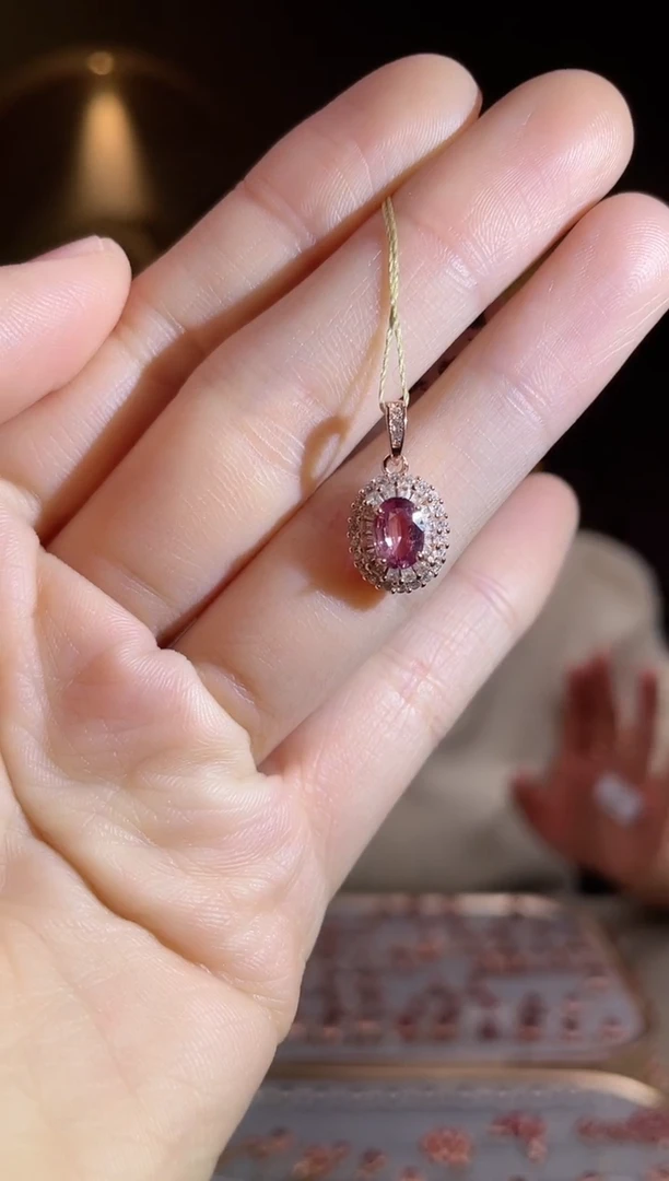 颈饰彩色蓝宝石银S925镶嵌颈饰