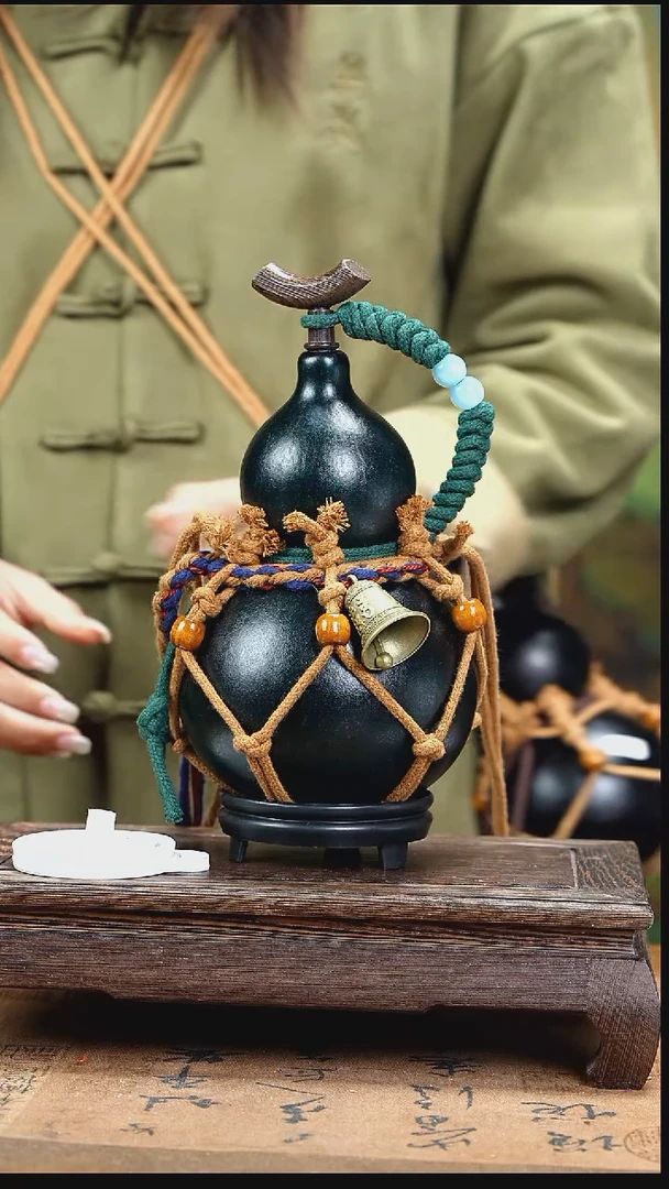 YX021复古网兜款天然酒葫芦（一物一拍）