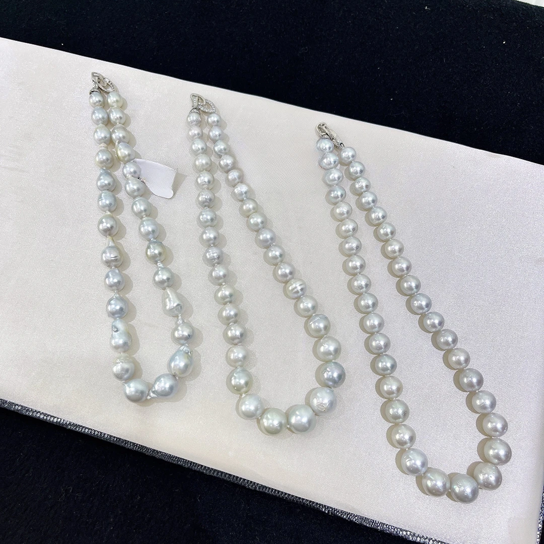 天然珍珠 海水满珠项链 9-12MM 多样性发一 R247