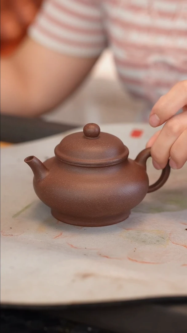 茶壶紫砂原矿手工制作   宽口