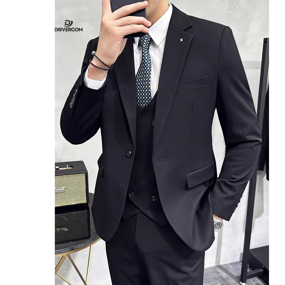 DIIIVERGOM商务休闲西服套装男款白色西服西服小西装休闲男士