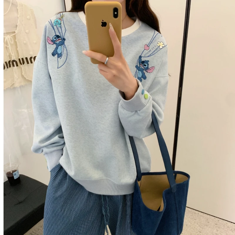 【卡通肩膀刺绣卫衣】3619四卡通刺绣卫衣韩系百搭宽松圆领含加绒