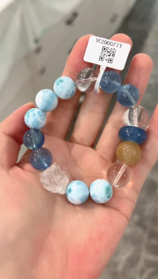 未镶嵌针钠钙石（海纹石）手串手串