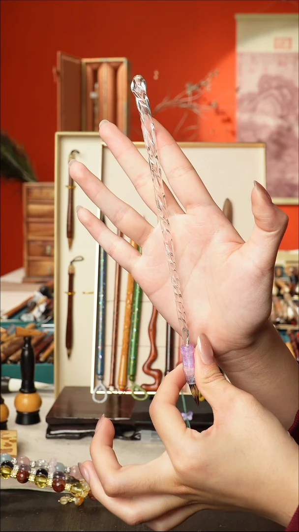 93号闪孤品高货毛笔链接 清水试笔 蘸墨不退