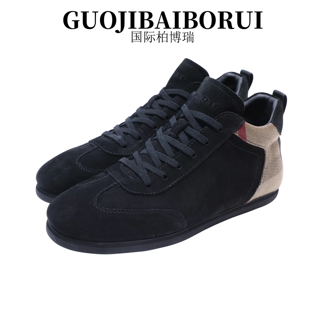 男鞋2025新款透气高帮保暖潮流圆头时尚秋冬休闲皮鞋