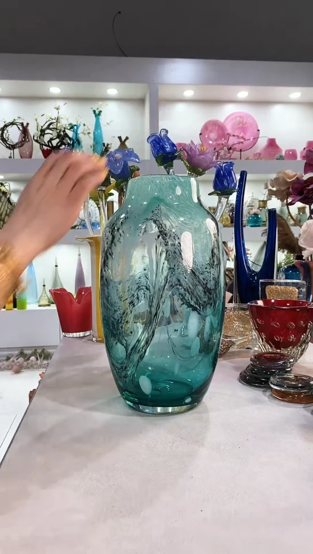 慕忆家手作琉璃花瓶微瑕