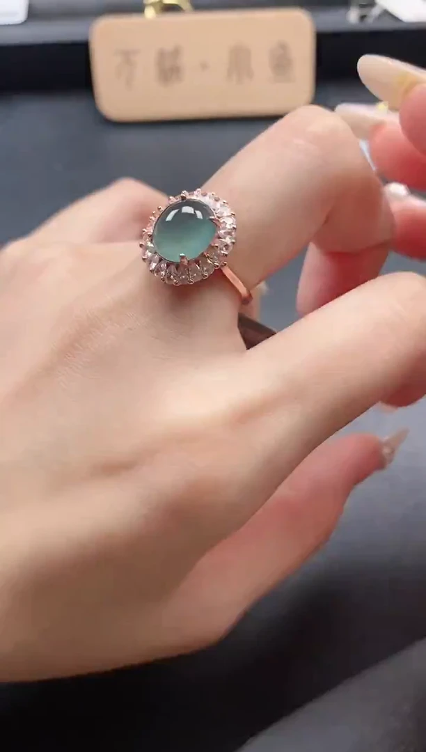 银S925镶嵌戒指翡翠5111