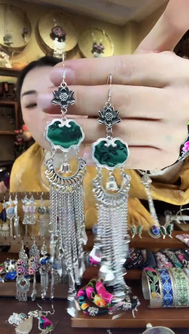 刺绣非遗刺绣民族风耳环