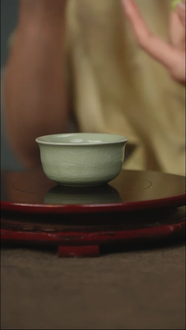 豆绿 小圆杯 无底款