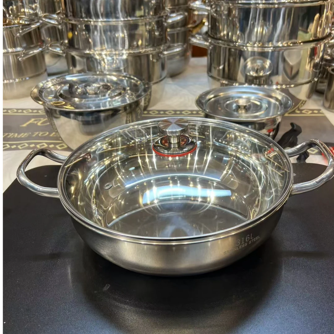 BH/不锈钢32CM火锅汤锅大容量家用炖煮锅大口径厨房通用