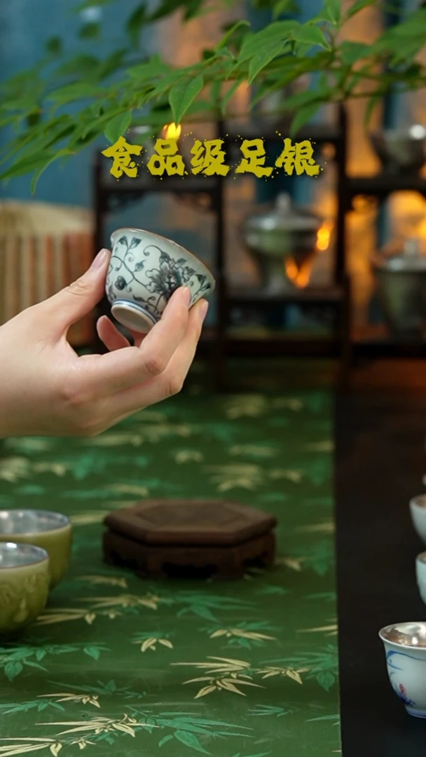 其他银瓷999足银复古青花