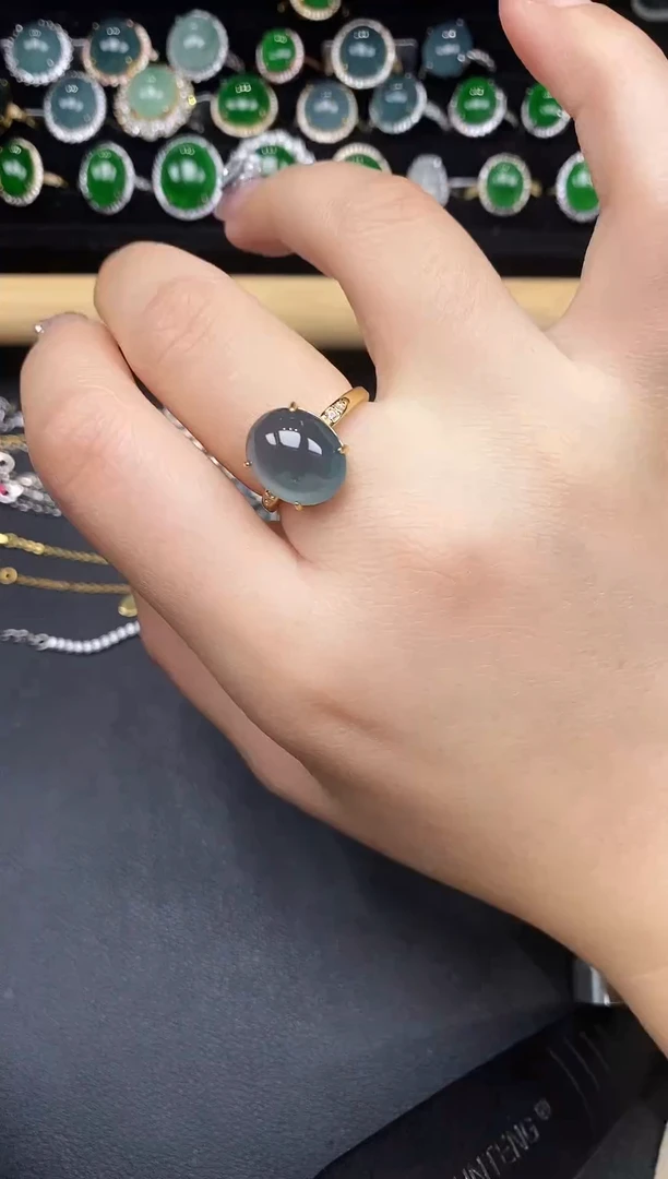 银S925镶嵌戒指翡翠278327