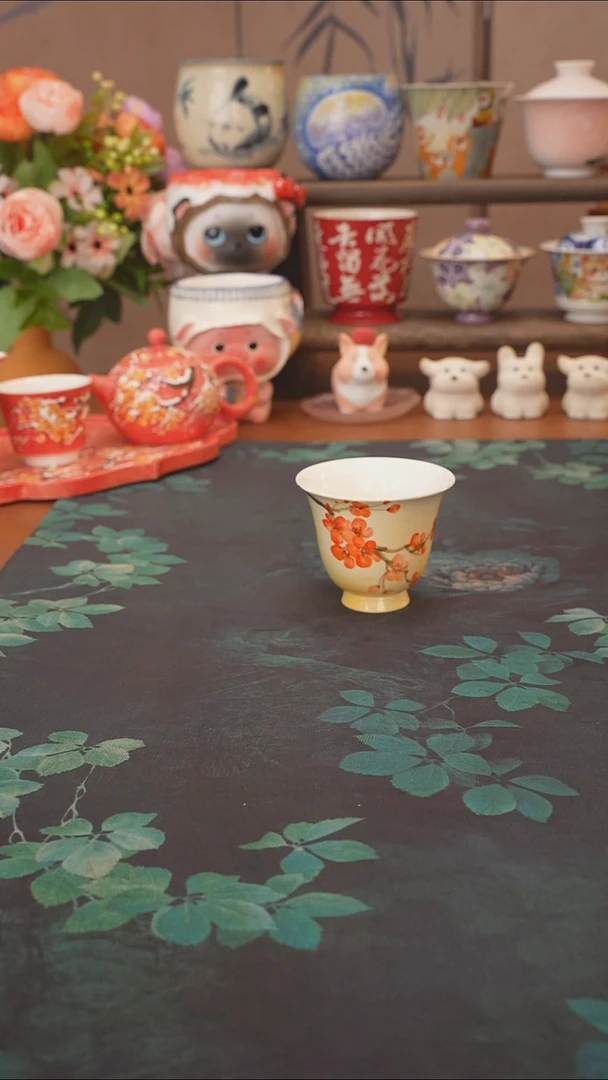 手绘  梅花主人杯
