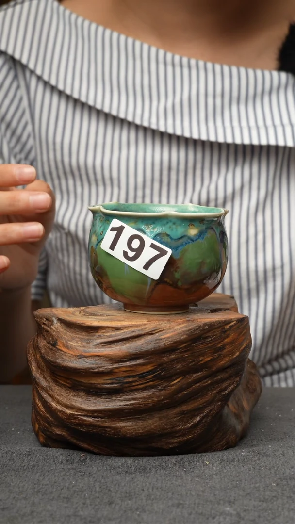 杯子197景德镇手创颜色釉杯（食品级）带冰裂纹