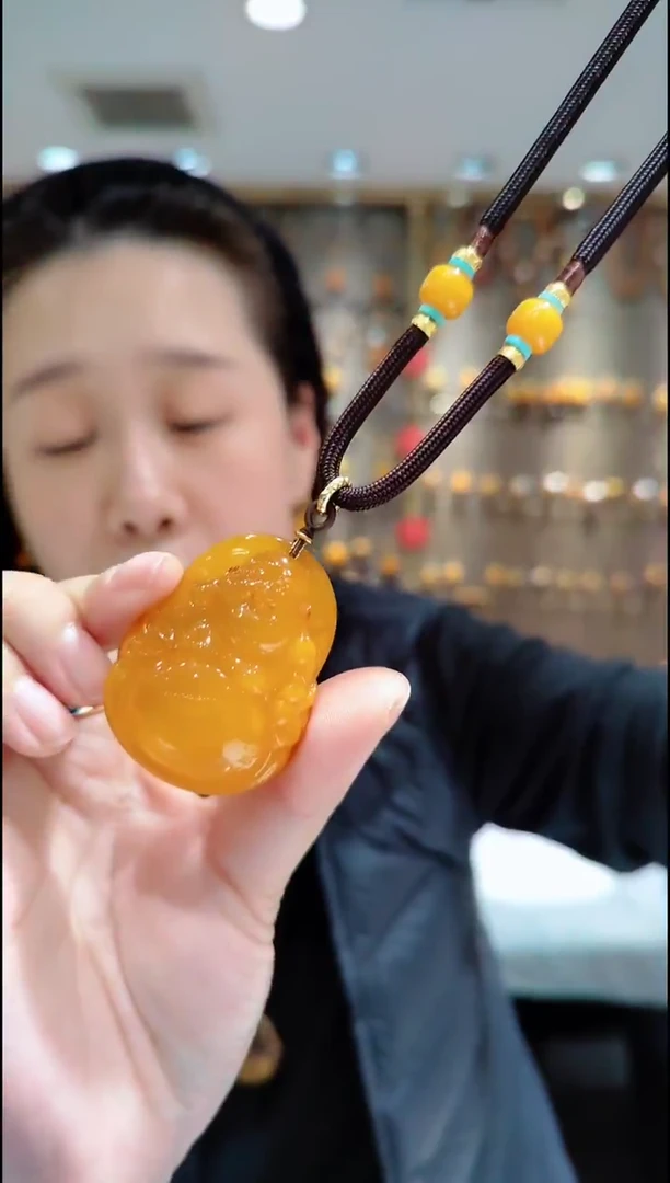 蜜蜡未镶嵌珠宝奇石﹣A509蜜蜡吊坠佛公