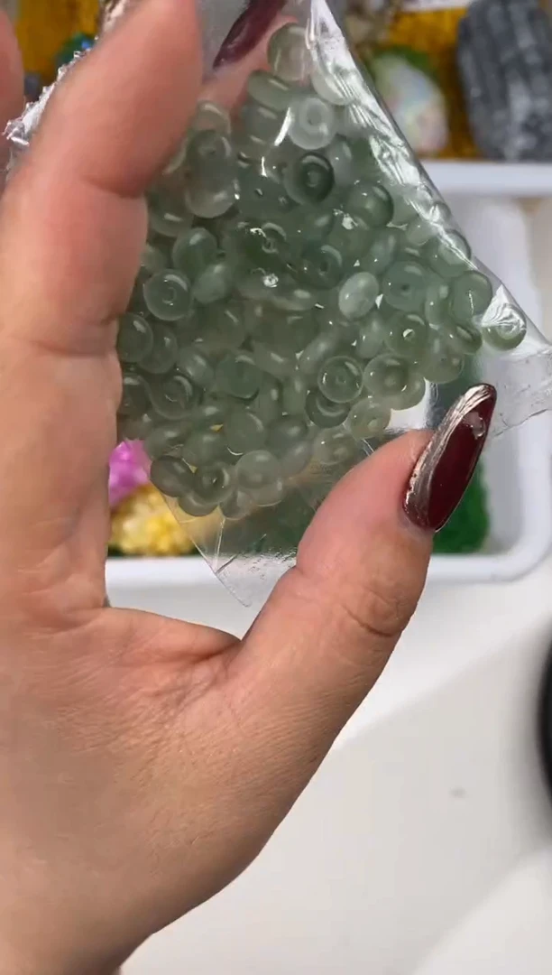 玻璃2140卡6算盘珠300颗杨贵妃色