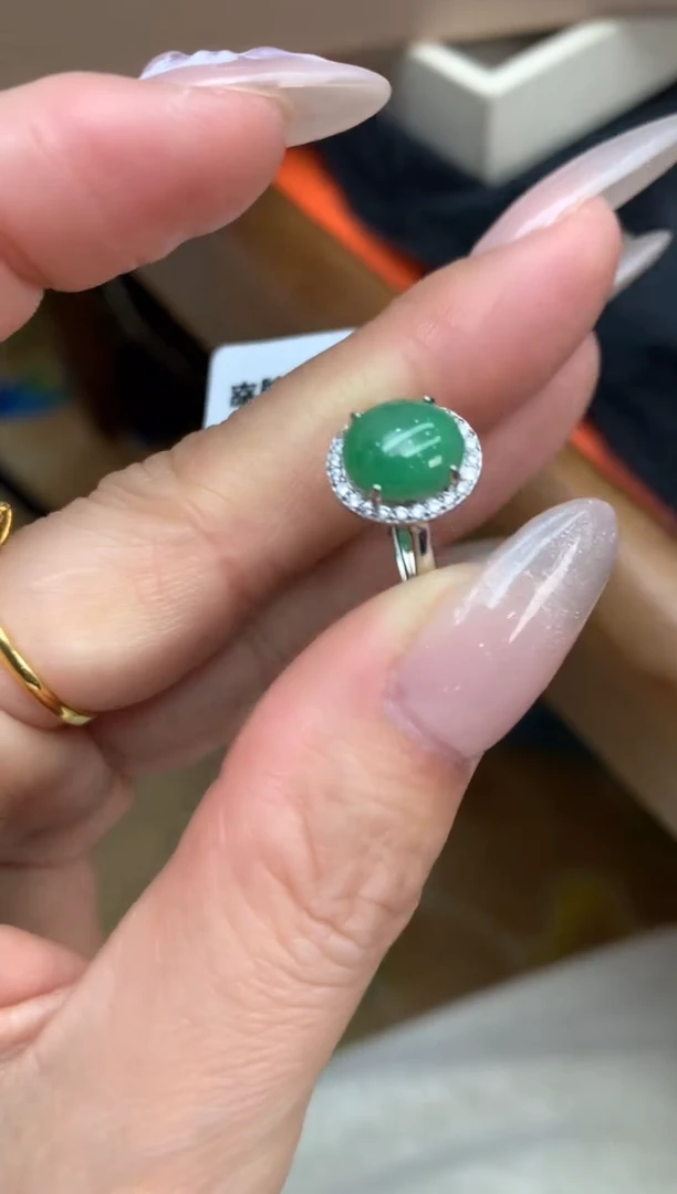 【闪购商品】翡翠戒指银S925镶嵌戒指