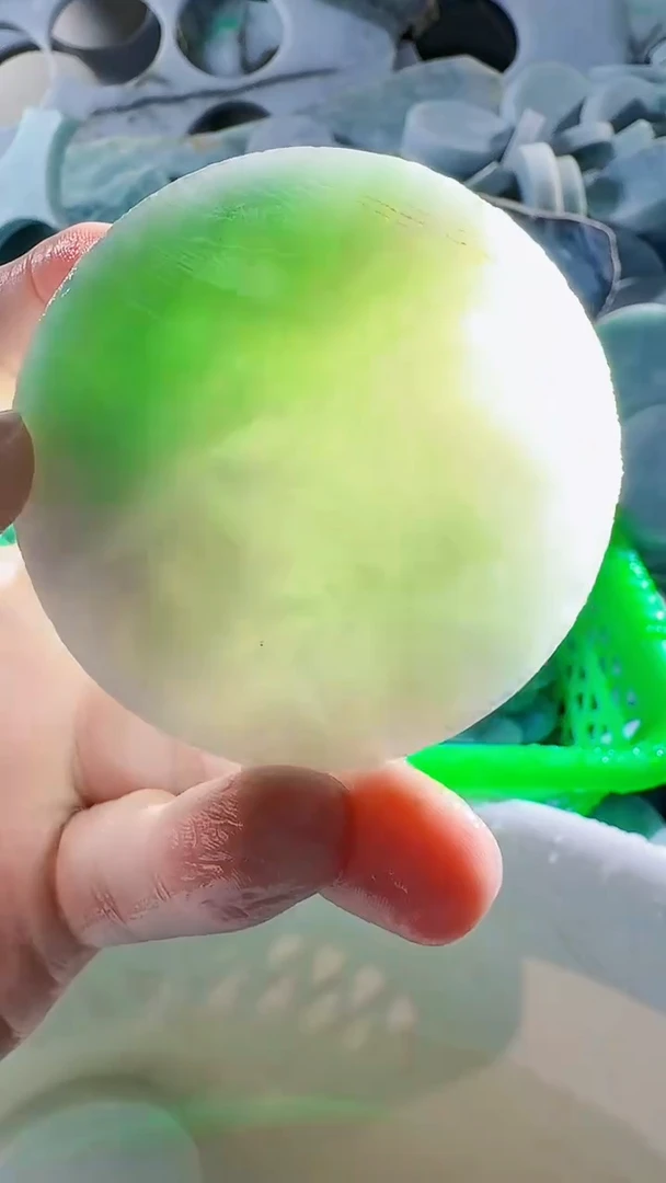 翡翠裸石 缅甸翡翠A货文1436
