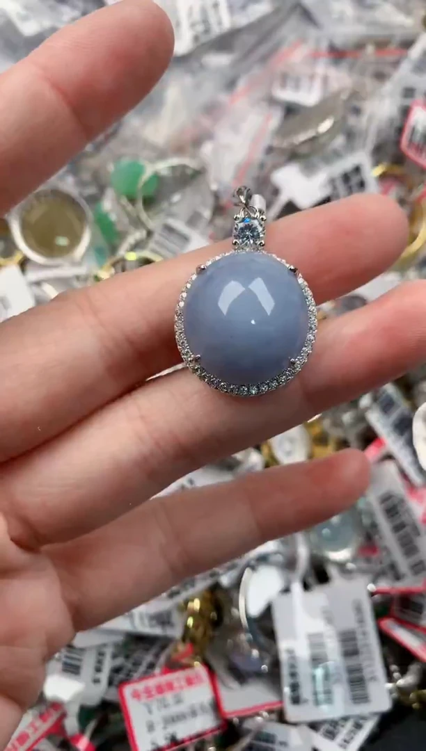 银S925镶嵌戒指翡翠15   8`