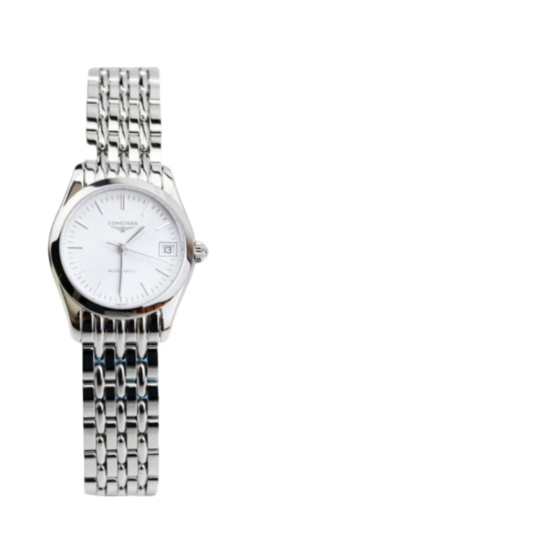 99新 Longines/浪琴 全套雅致女表/25mm自动机械/经典白盘/背透