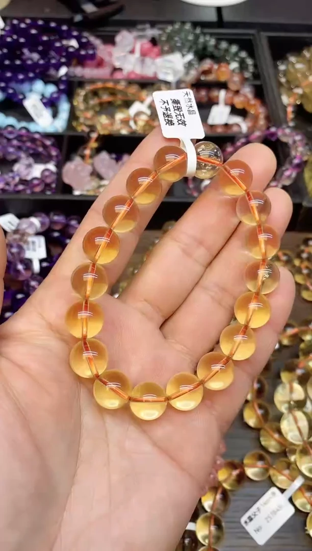 【闪购商品】水晶手串未镶嵌A70 黄水晶 12mm