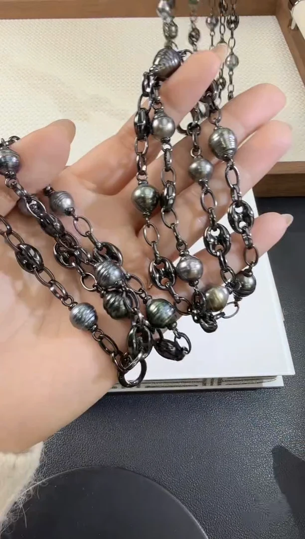 银S925镶嵌项链海水珍珠H0104-77-203多样性发一