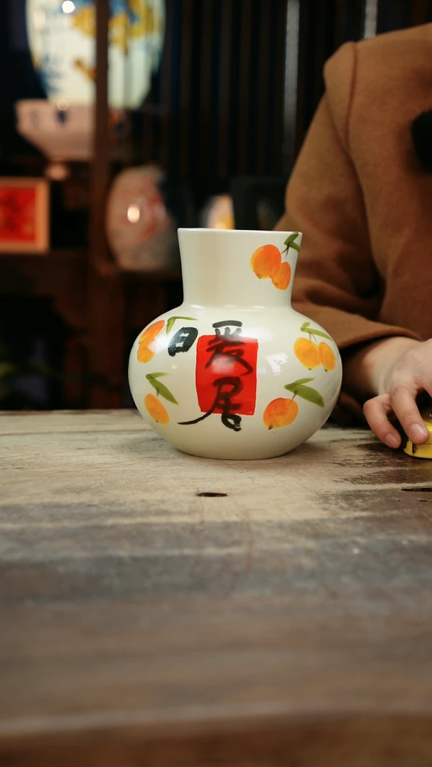 【闪购商品】瓷片景德镇纯手工釉下彩精品花瓶+