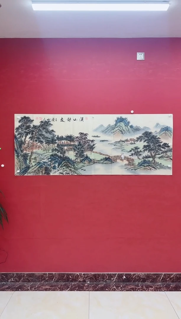 国画王树明《溪山访友》纯手绘带证书带礼盒