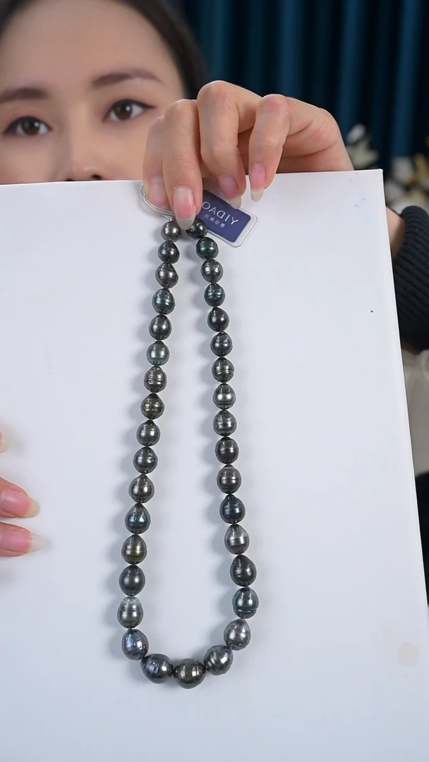 【闪购商品】海水珍珠项链银S925镶嵌9-11.7mm大溪地项链