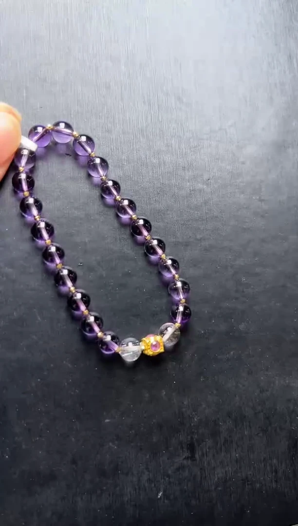 未镶嵌手串水晶18k紫水晶四方合  手串  Z24111