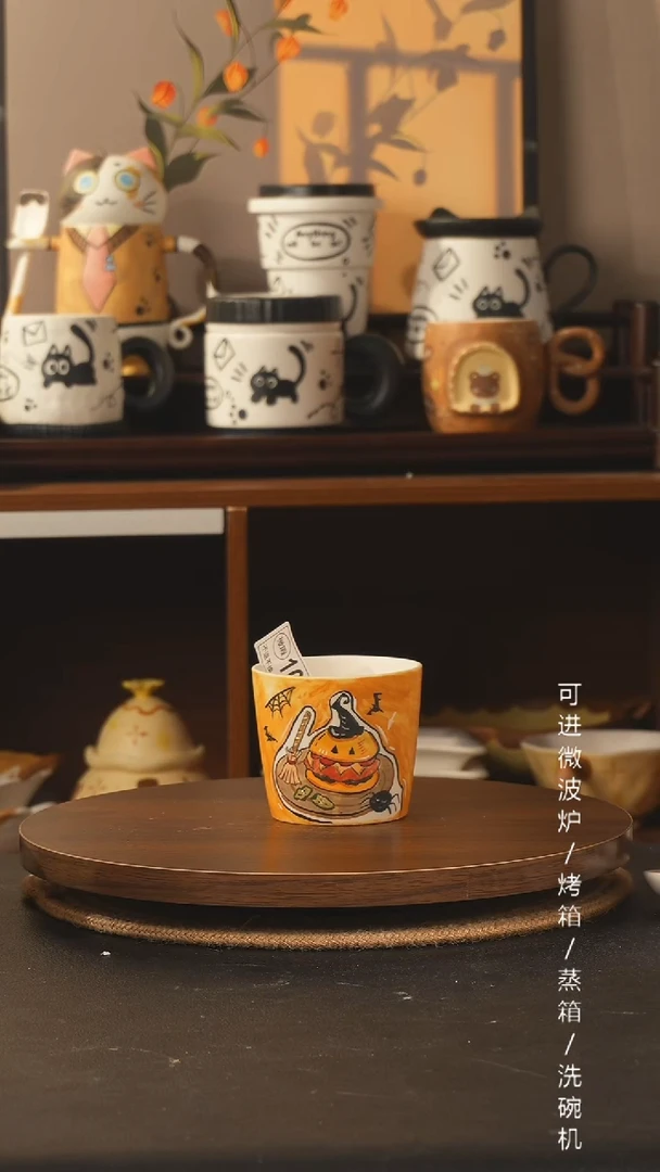 杯子景德镇高温釉下彩纯手绘创意瓷