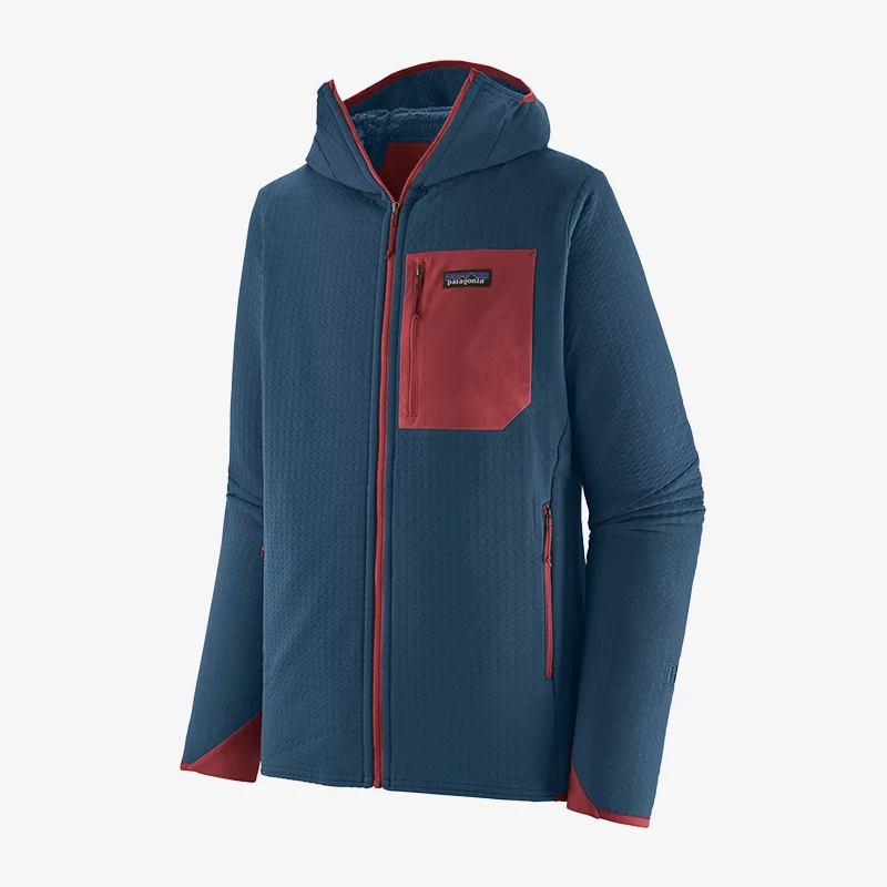 巴塔 R2 TechFace Hoody 拼色连帽透气抓绒厚款外套夹克