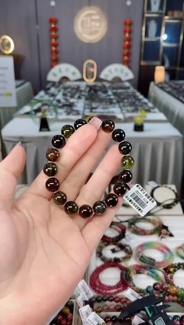 未镶嵌收藏级老矿碧玺单圈手串10mm+碧玺hon多样性发货一条