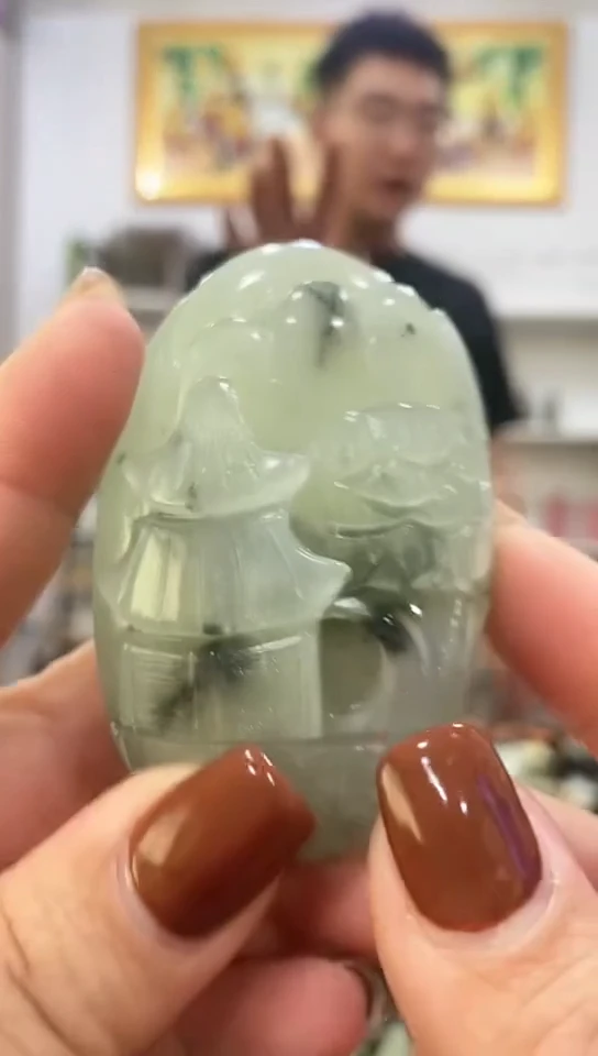 未镶嵌岫玉手把