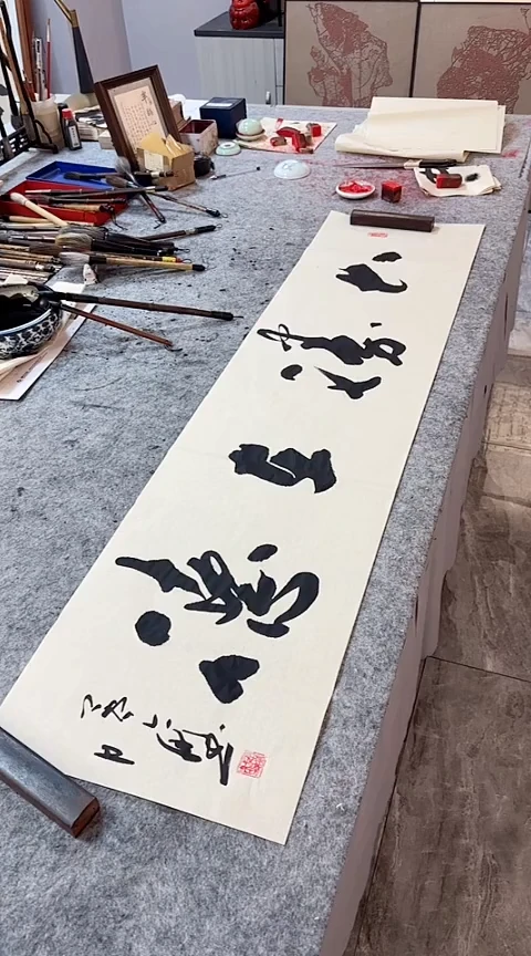 书法手写书法作品【大胜在德】