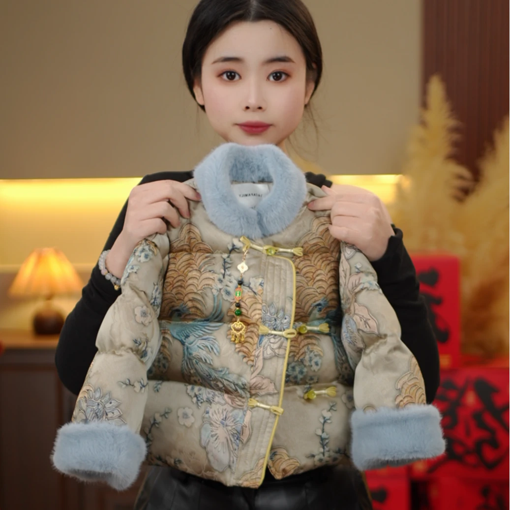 【凤栖牡丹】2024冬季新品萌娃穿搭加厚男女童棉服外套25333