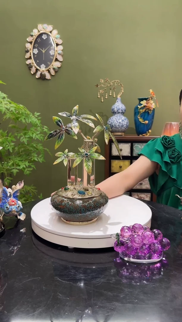 合金珐琅彩 发财树