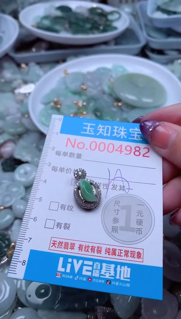 翡翠未镶嵌吊坠(不含链)4982