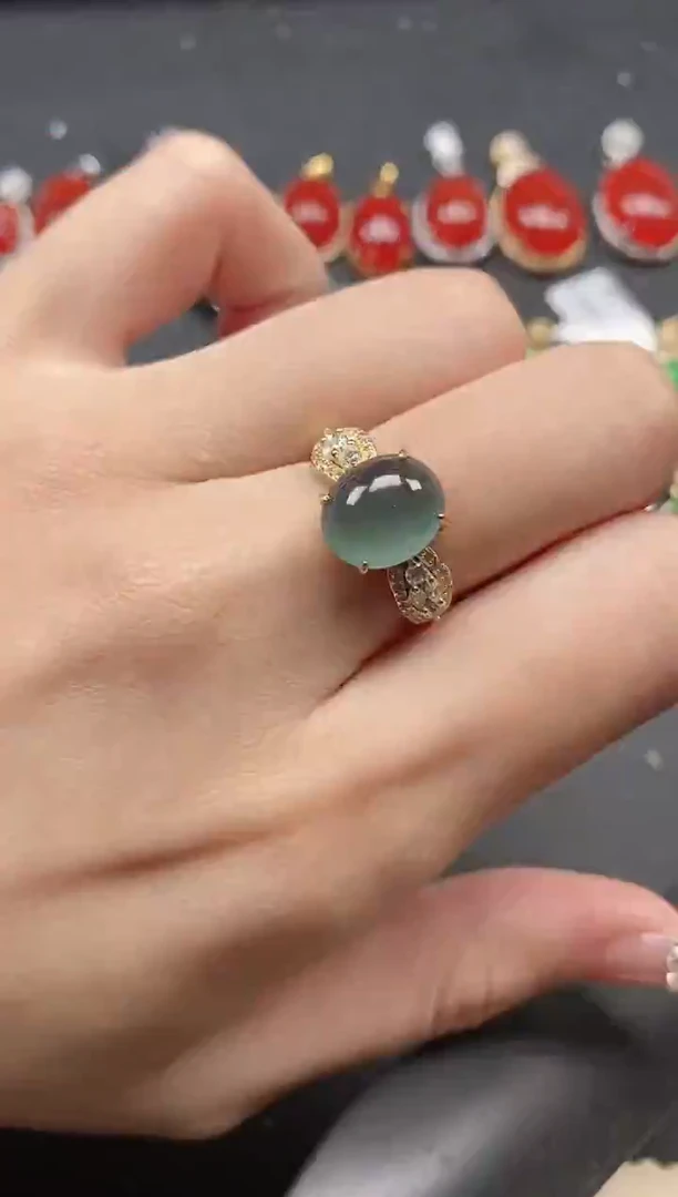 银S925镶嵌戒指翡翠51511