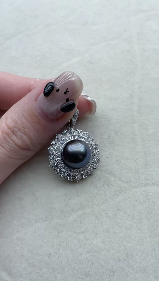 【闪购商品】海水珍珠吊坠银S925镶嵌55