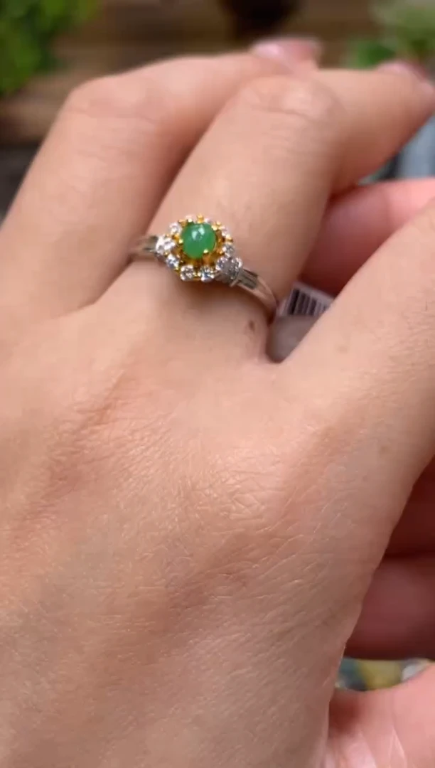 颈饰银S925镶嵌翡翠净货15975