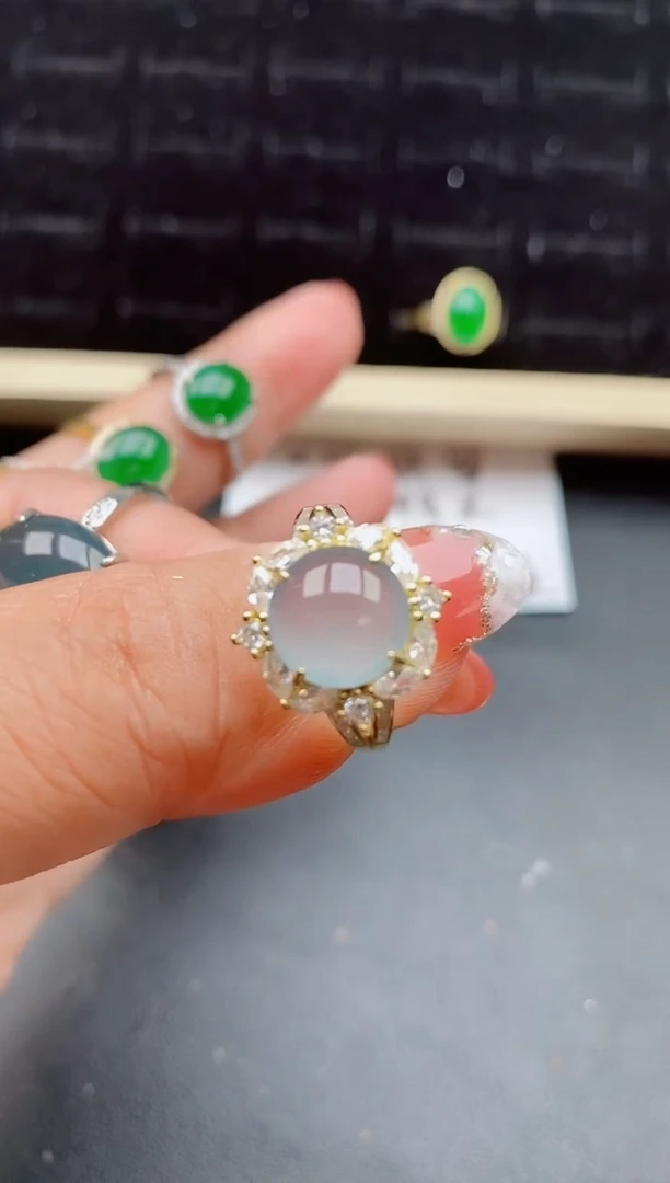 【闪购商品】翡翠戒指银S925镶嵌5353535