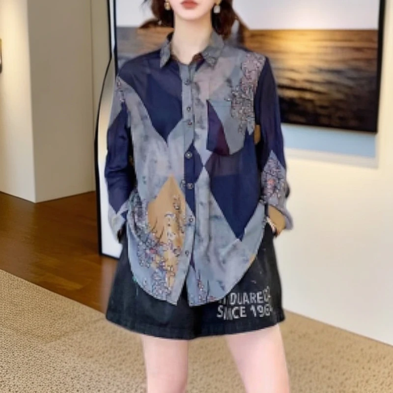 polo领雪纺衬衫B3865