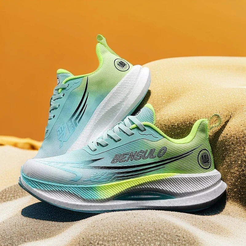 男款运动跑步透气平跟减震春秋舒适鞋子时尚休闲鞋缓震男士厚底