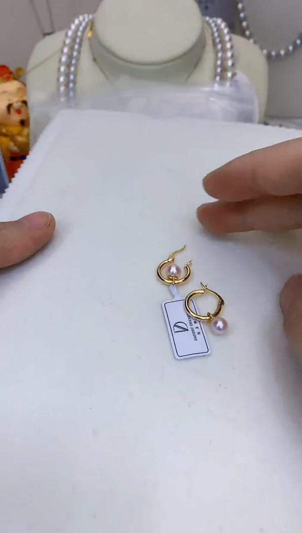 银S925镶嵌海水珍珠饰品设计款耳扣