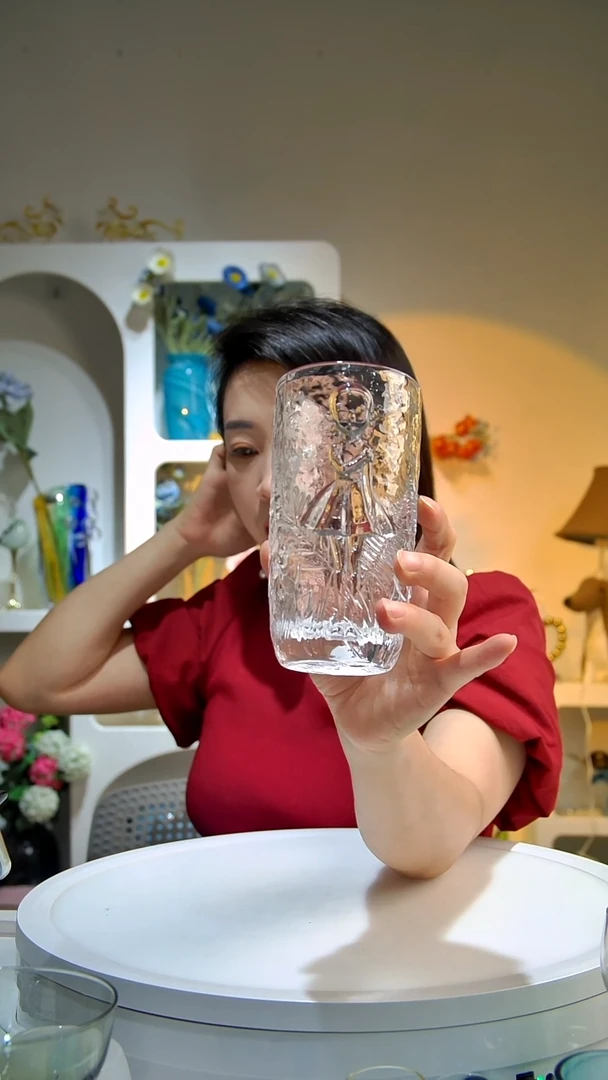 平底款水晶玻璃2只天使艺术杯高款999号
