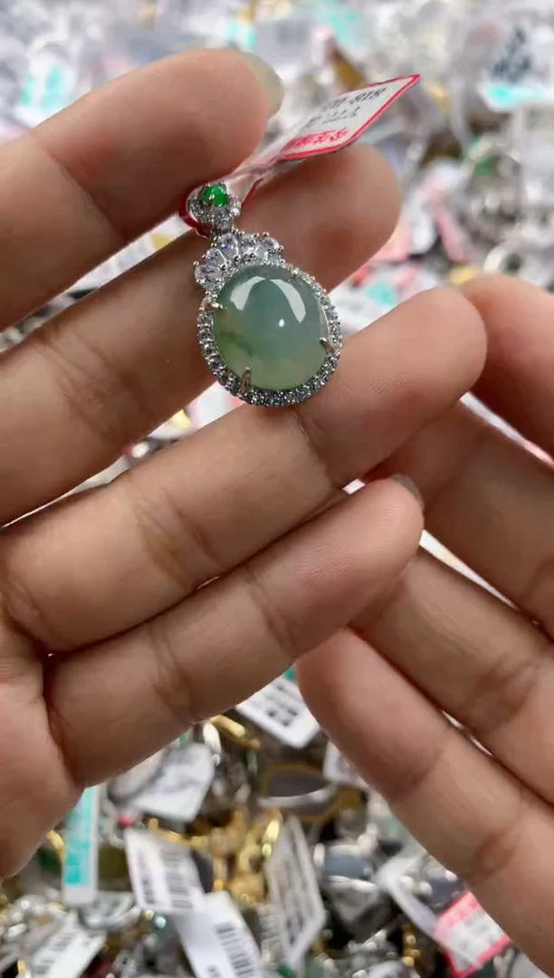 银S925镶嵌戒指翡翠333----6