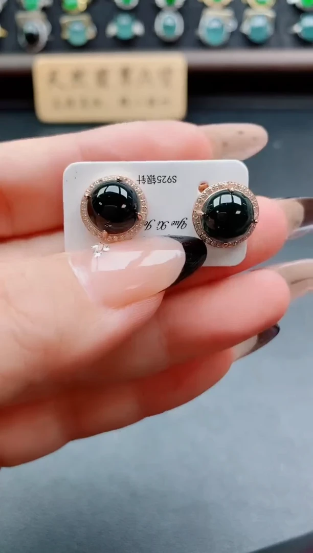 银S925镶嵌戒指翡翠1